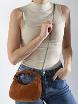 Cross Body Tas Velvet Leder Milano Bruin velvet VE24113-vue-porte